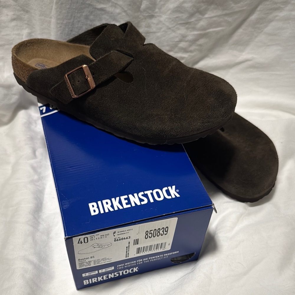 Birkenstock Dark Brown Suede Mules